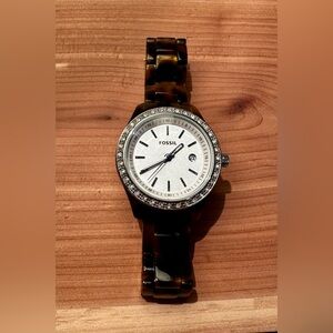 Stella mini Fossil Watch     Tortoise Shell Watch with Crystal Accents
